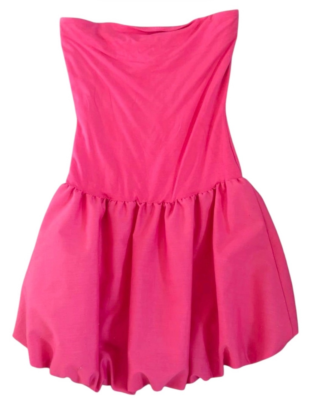 Kimchi Blue Hot Pink Strapless Bubble-Hem Dress